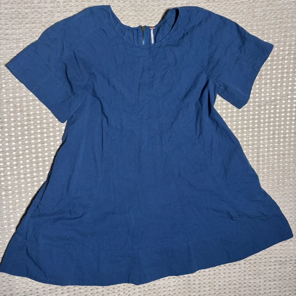 Free people mini dress minimalistic becca short sleeve sz small